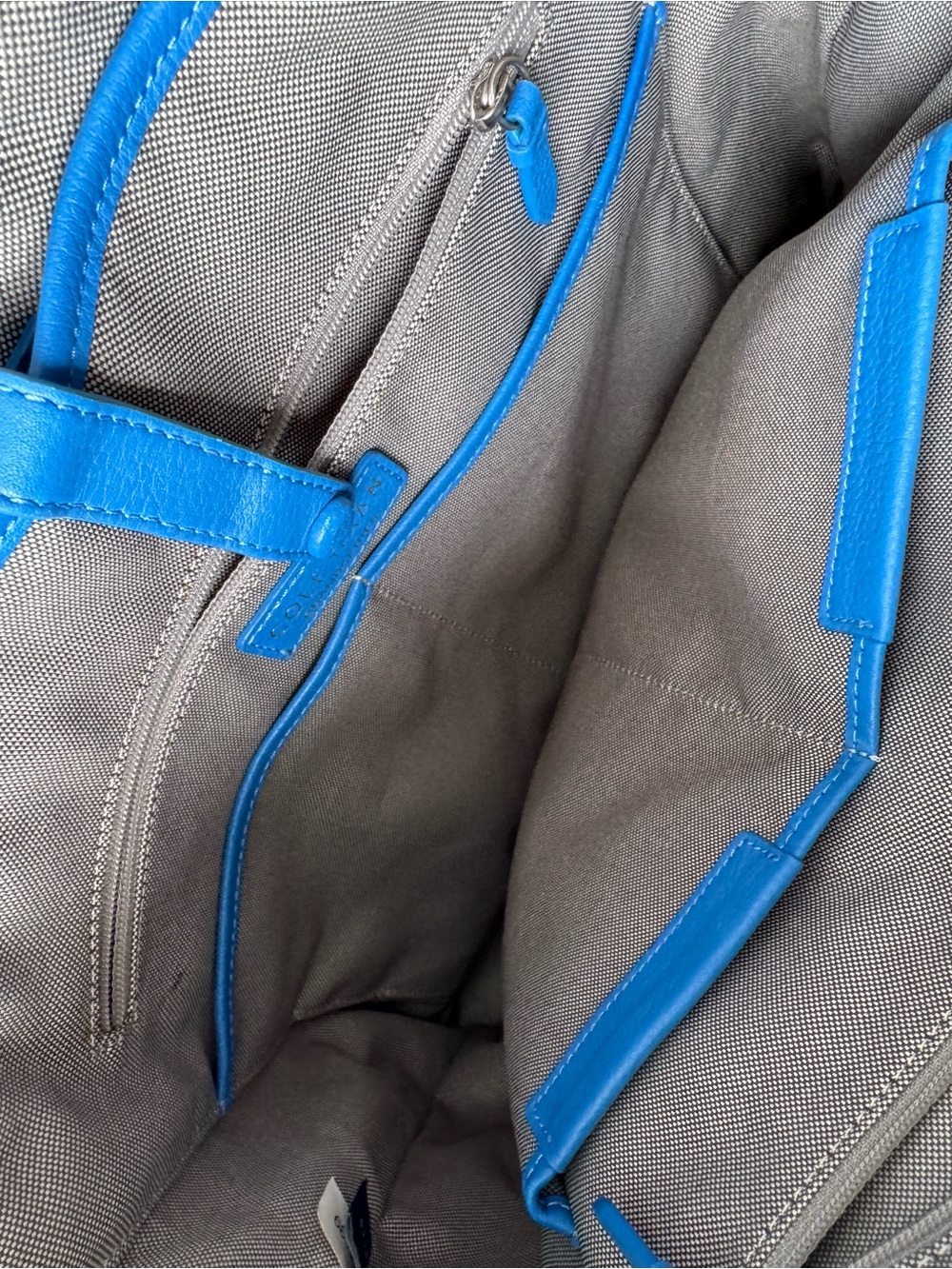 Cole Haan Grand Ambition Convertible Leather Backpack Tote RARE Blue - Picture 4 of 4